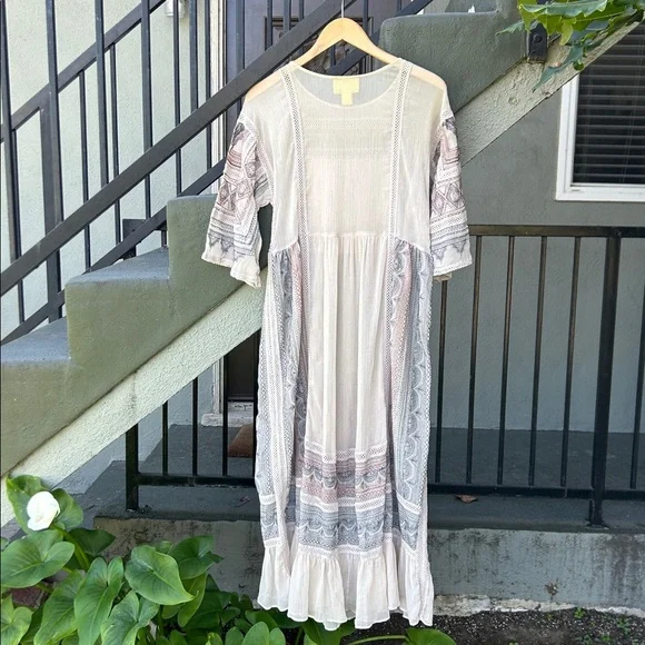 Anthropologie Meave Toronto Maxi Dress Bohemian Boho Embroidered  Flowy Gauze Sm - Picture 9 of 10